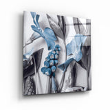 Blue Flowers | Glass Wall Art