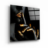 Abstract Makeup Artist Hush | Glass Wall Art
