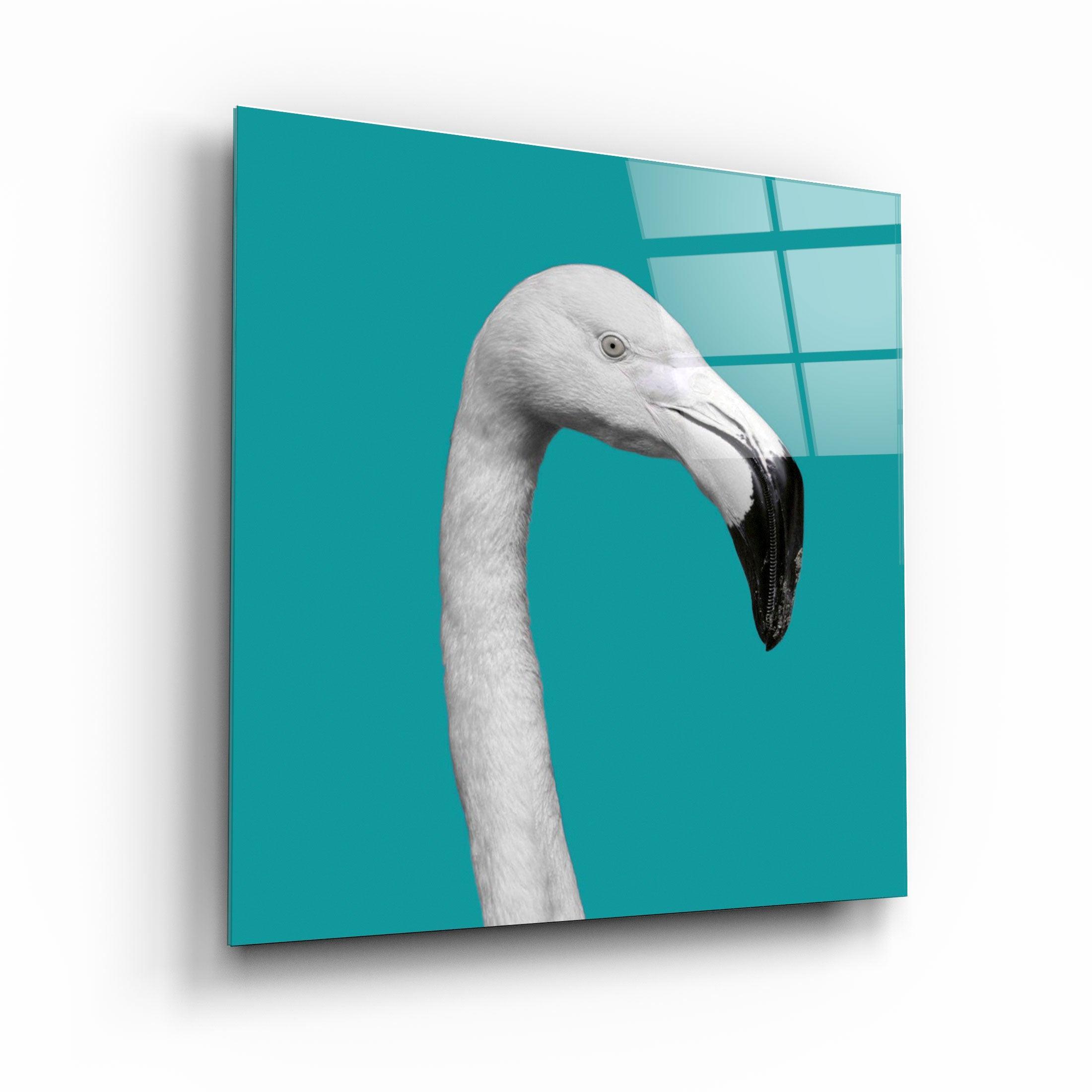 ・"Flamingo - Green"・Glass Wall Art - ArtDesigna Glass Printing Wall Art