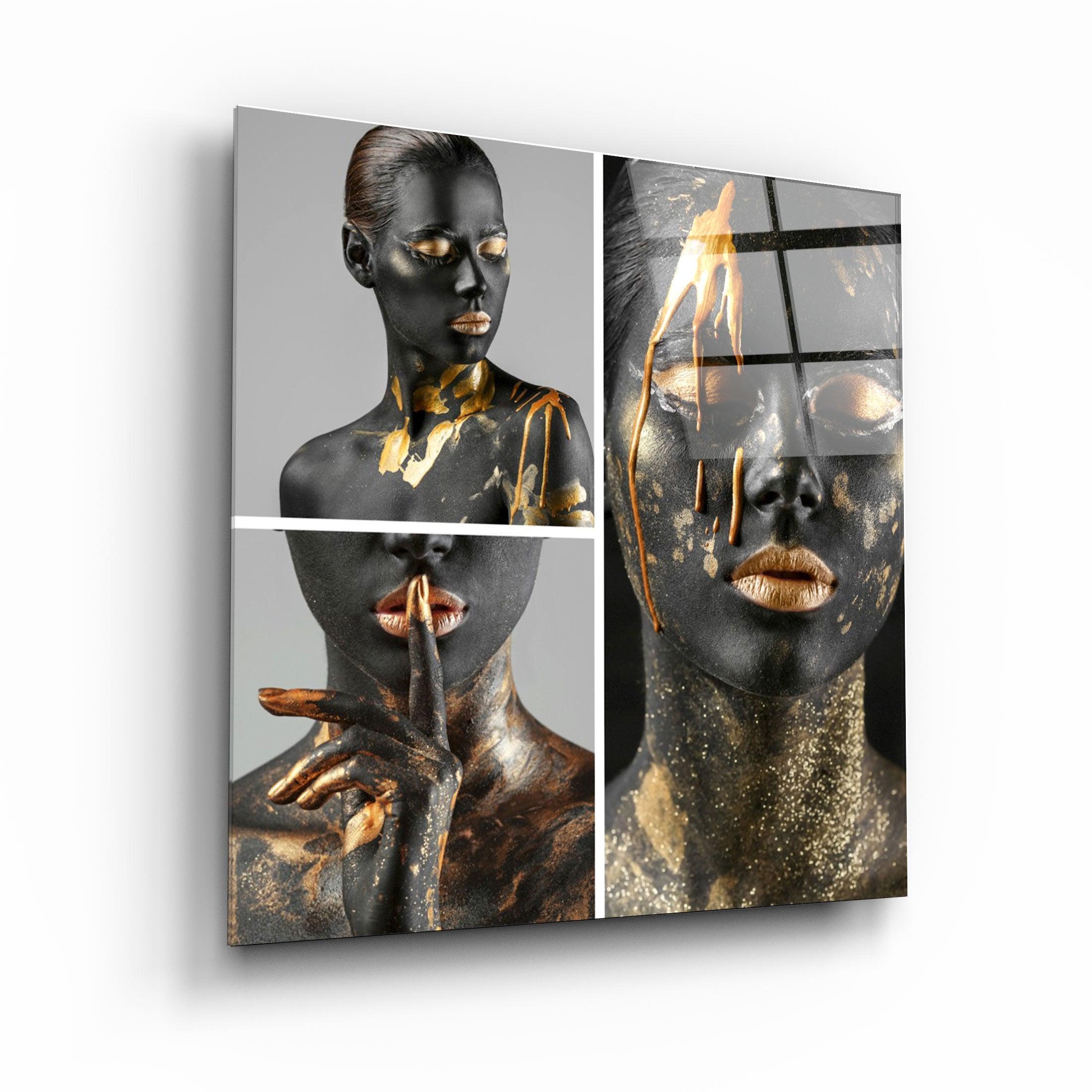 ・"Abstract Makeup Artist - Hush V2"・Glass Wall Art - ArtDesigna Glass Printing Wall Art