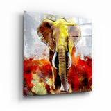 Abstract Colorful Elephant | Glass Wall Art