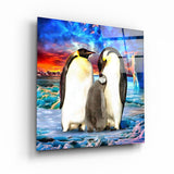 Penguin Family | Glass Wall Art
