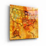 Vintage Map US Minnesota | Glass Wall Art