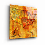 Vintage Map US North Carolina | Glass Wall Art