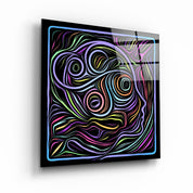 ・"Rainbow Line Faces V3"・Glass Wall Art - ArtDesigna Glass Printing Wall Art