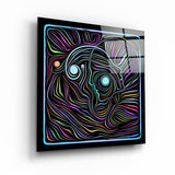 ・"Rainbow Line Faces V6"・Glass Wall Art