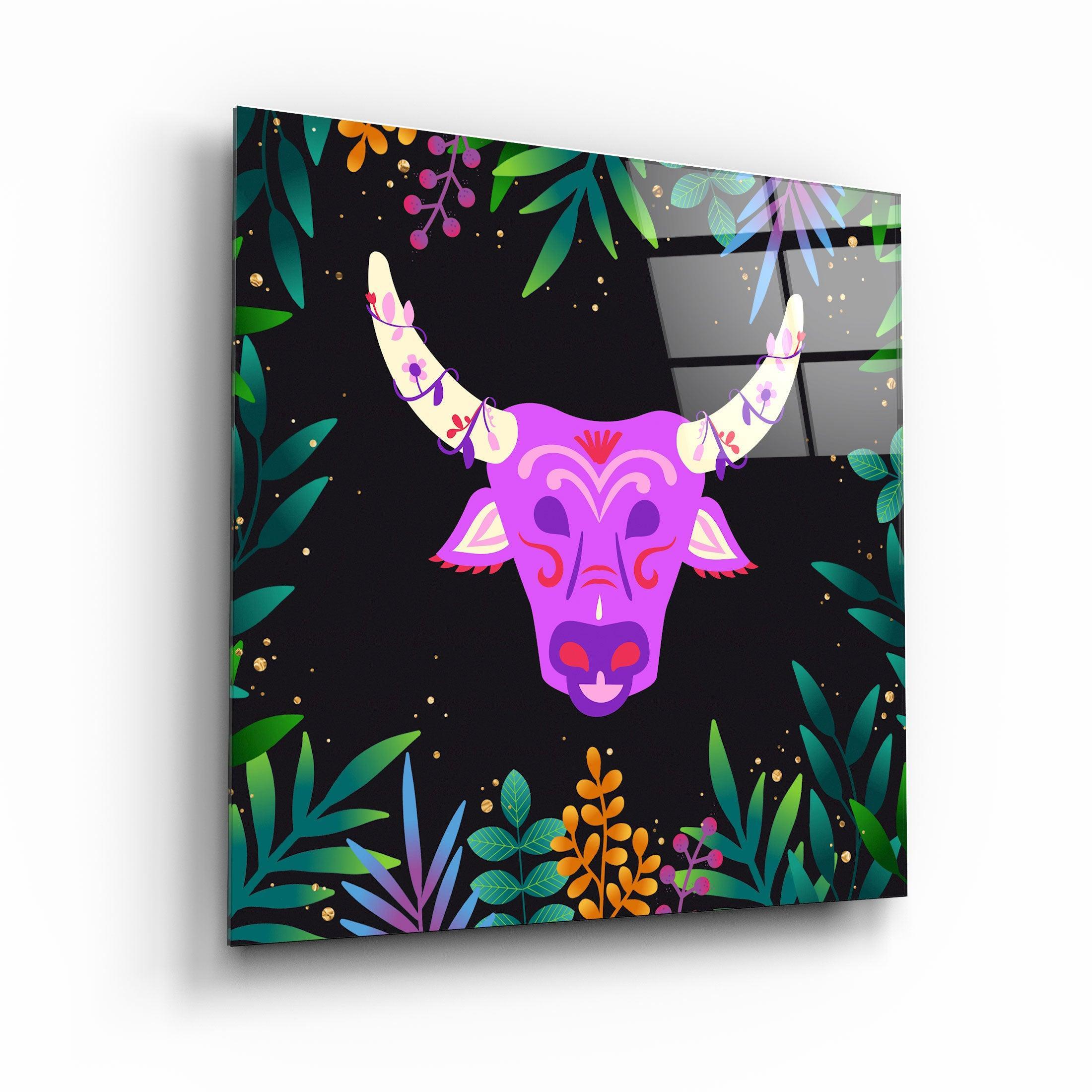 ・"Animal Republic-Wild Cattle"・Designers Collection Glass Wall Art - ArtDesigna Glass Printing Wall Art