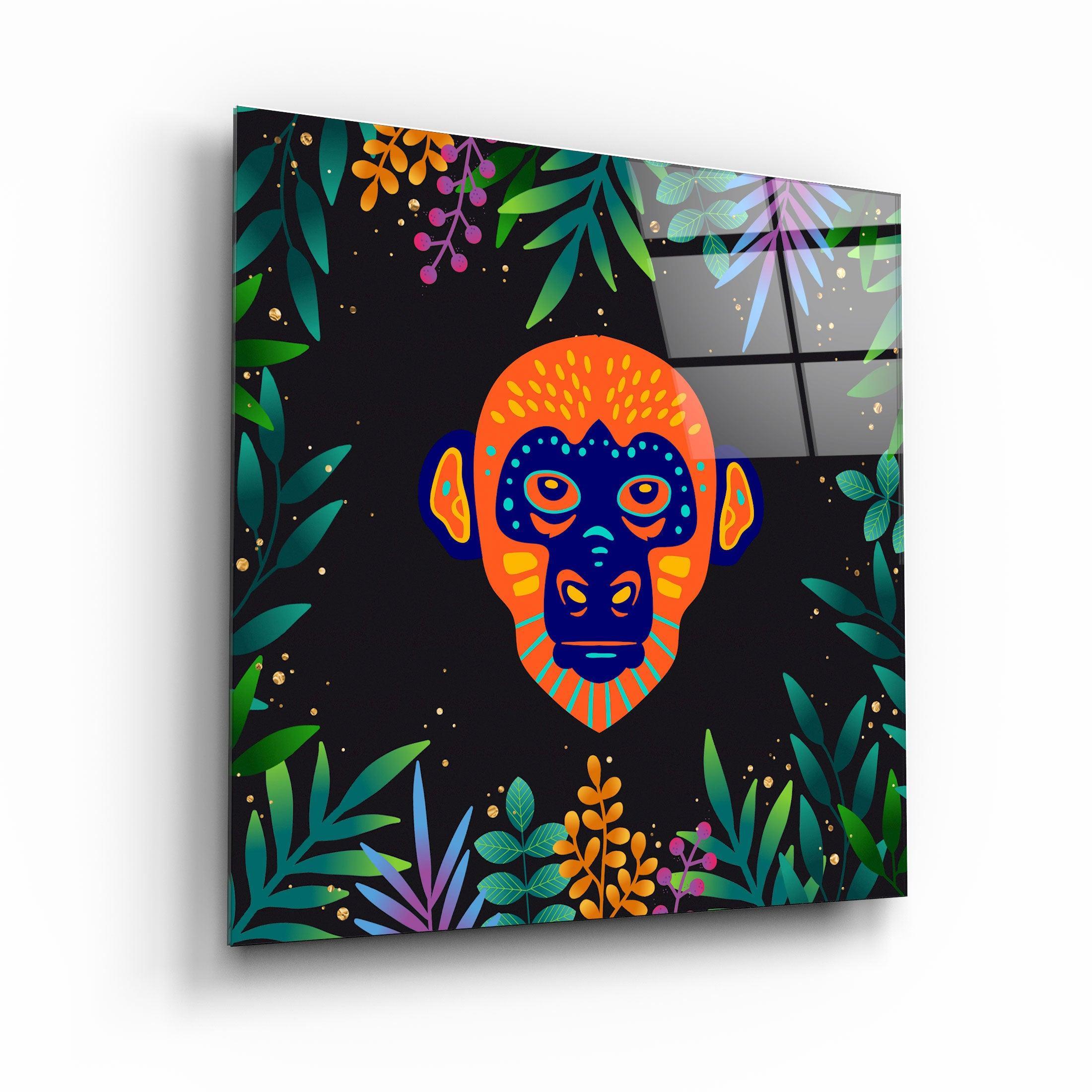 ・"Animal Republic-Monkey"・Designers Collection Glass Wall Art - ArtDesigna Glass Printing Wall Art