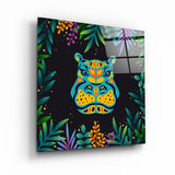 ・"Animal Republic-Hippo"・Designers Collection Glass Wall Art