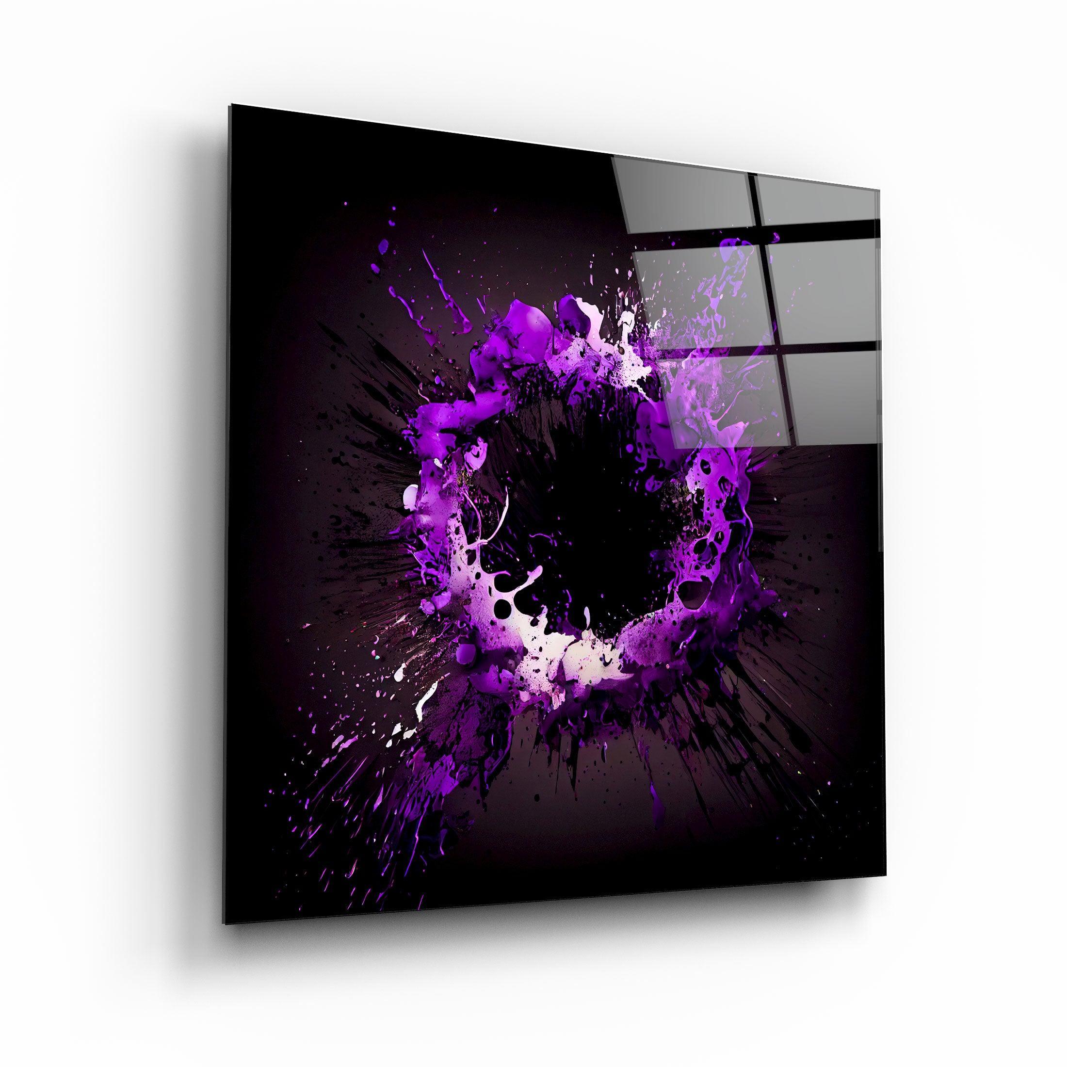 ."Paint Splash Ring-Purple". Designer's Collection Glass Wall Art - ArtDesigna Glass Printing Wall Art