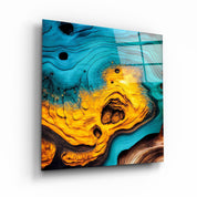 ."Heart of the Wood - Yellow". Designer's Collection Glass the Wood Art - ArtDesigna Glass Printing Wall Art