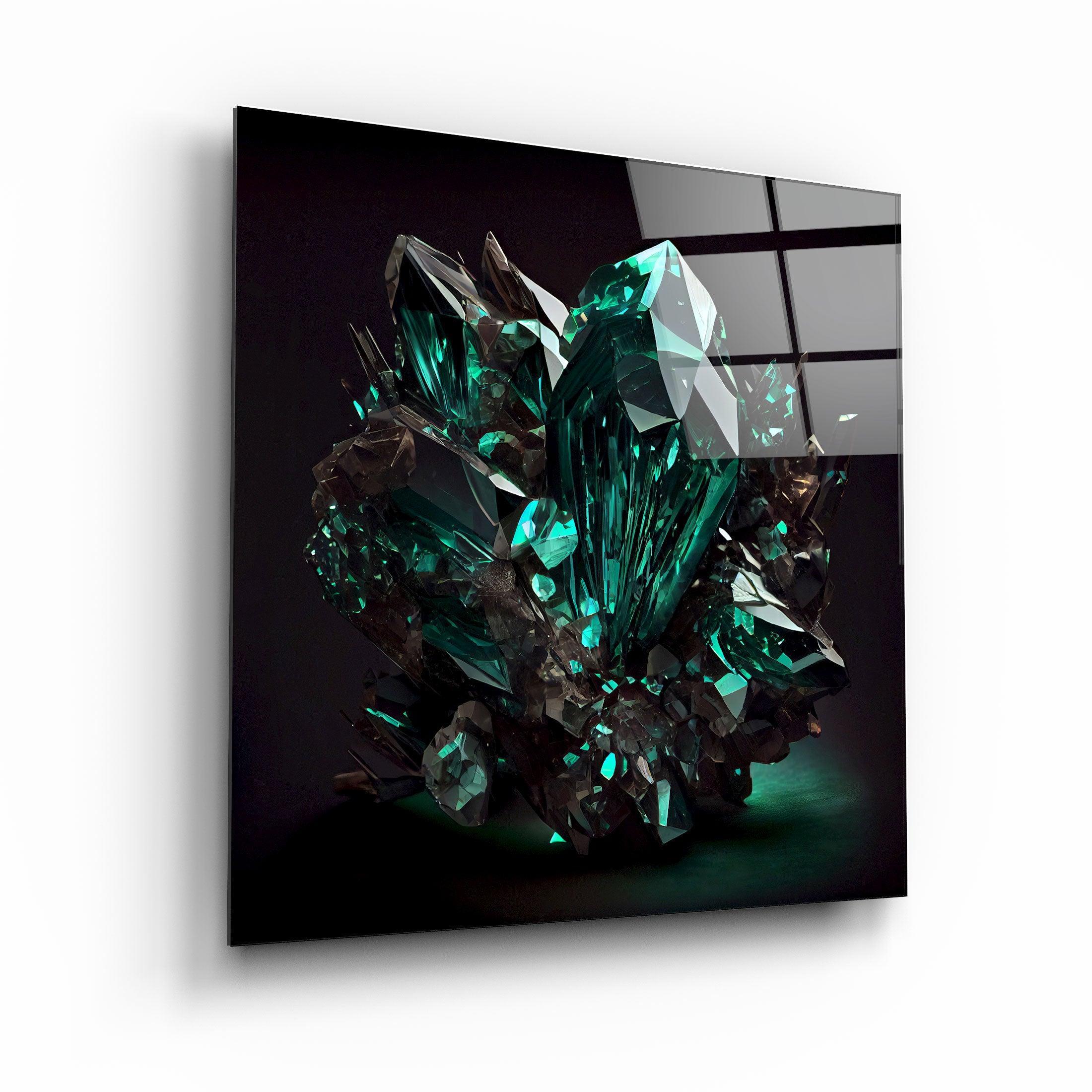 ."Amethyst - Green". Designer's Collection Glass the Wood Art - ArtDesigna Glass Printing Wall Art