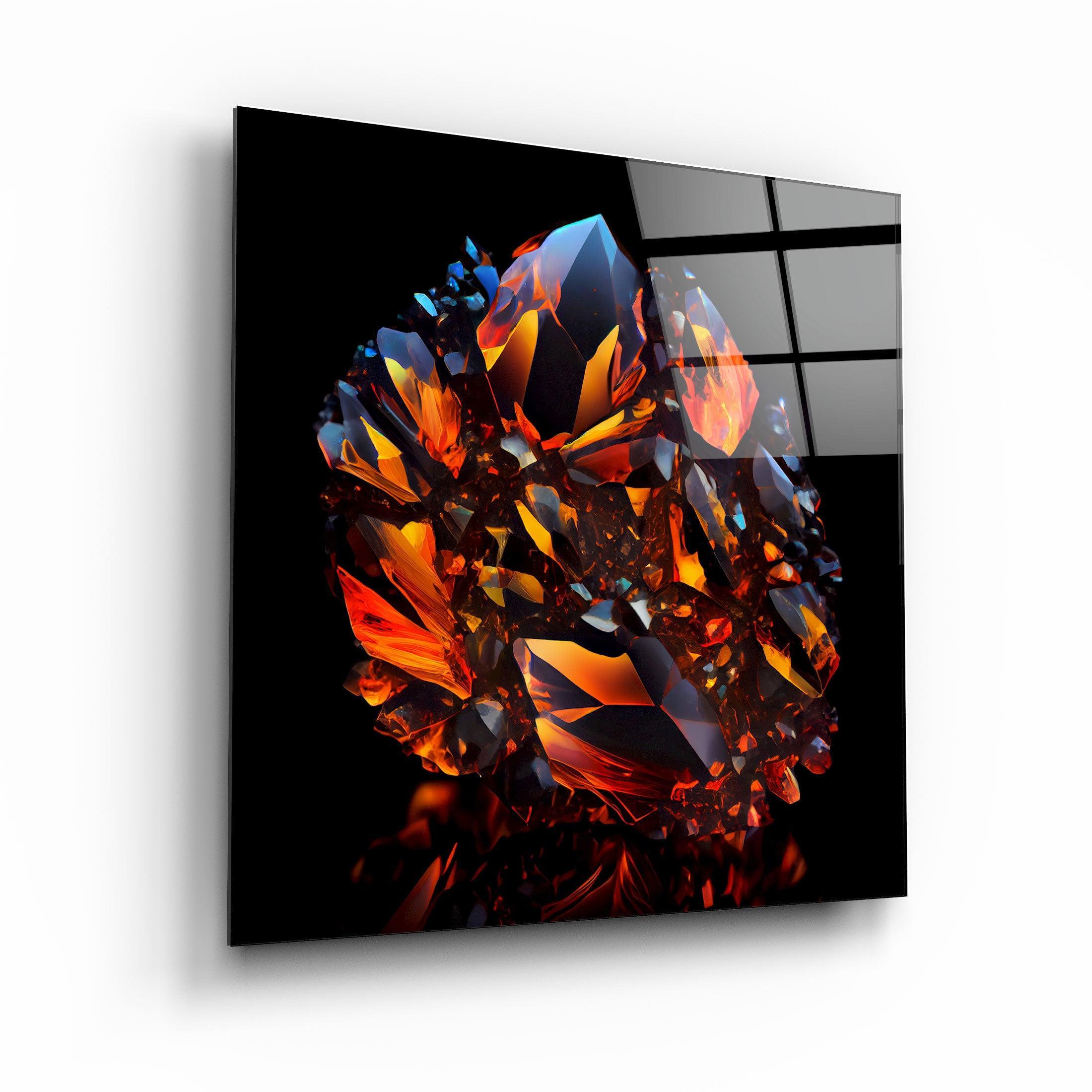 ."Amethyst - Orange". Designer's Collection Glass the Wood Art - ArtDesigna Glass Printing Wall Art