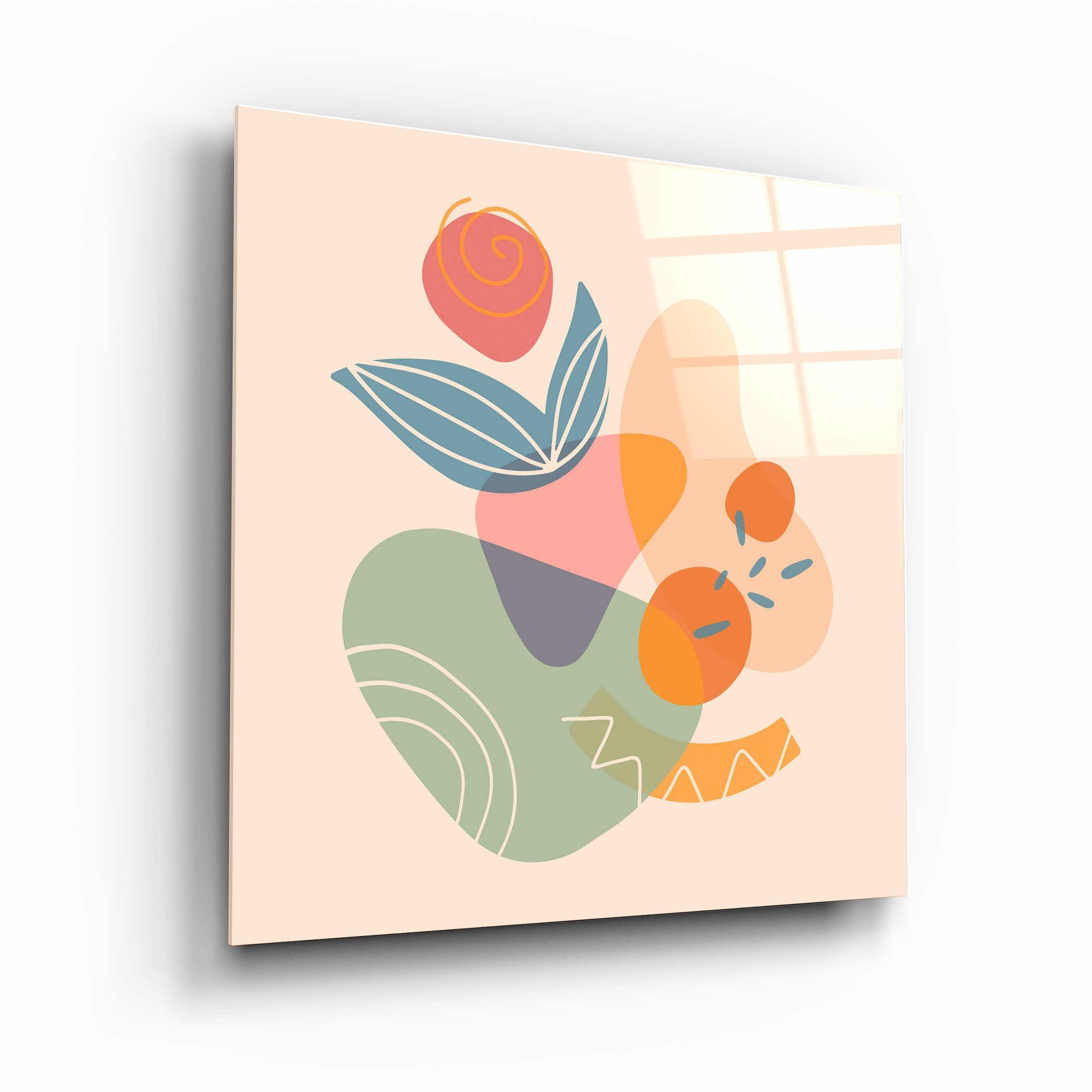 ."Terracota Abstract Flowers V3". Designer's Collection Glass Wall Art - ArtDesigna Glass Printing Wall Art