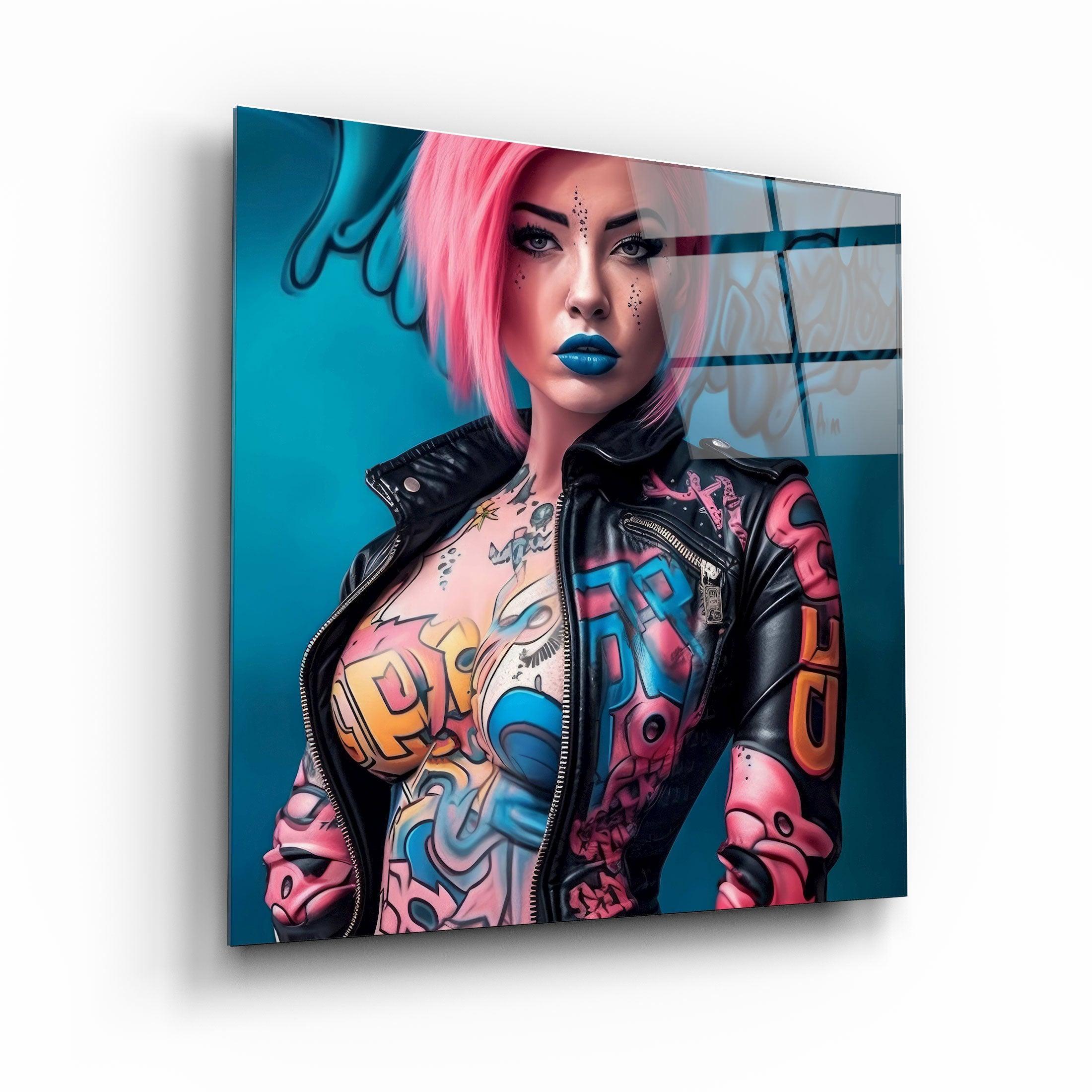 ."Tattooed v7". Designer's Collection Glass Wall Art - ArtDesigna Glass Printing Wall Art