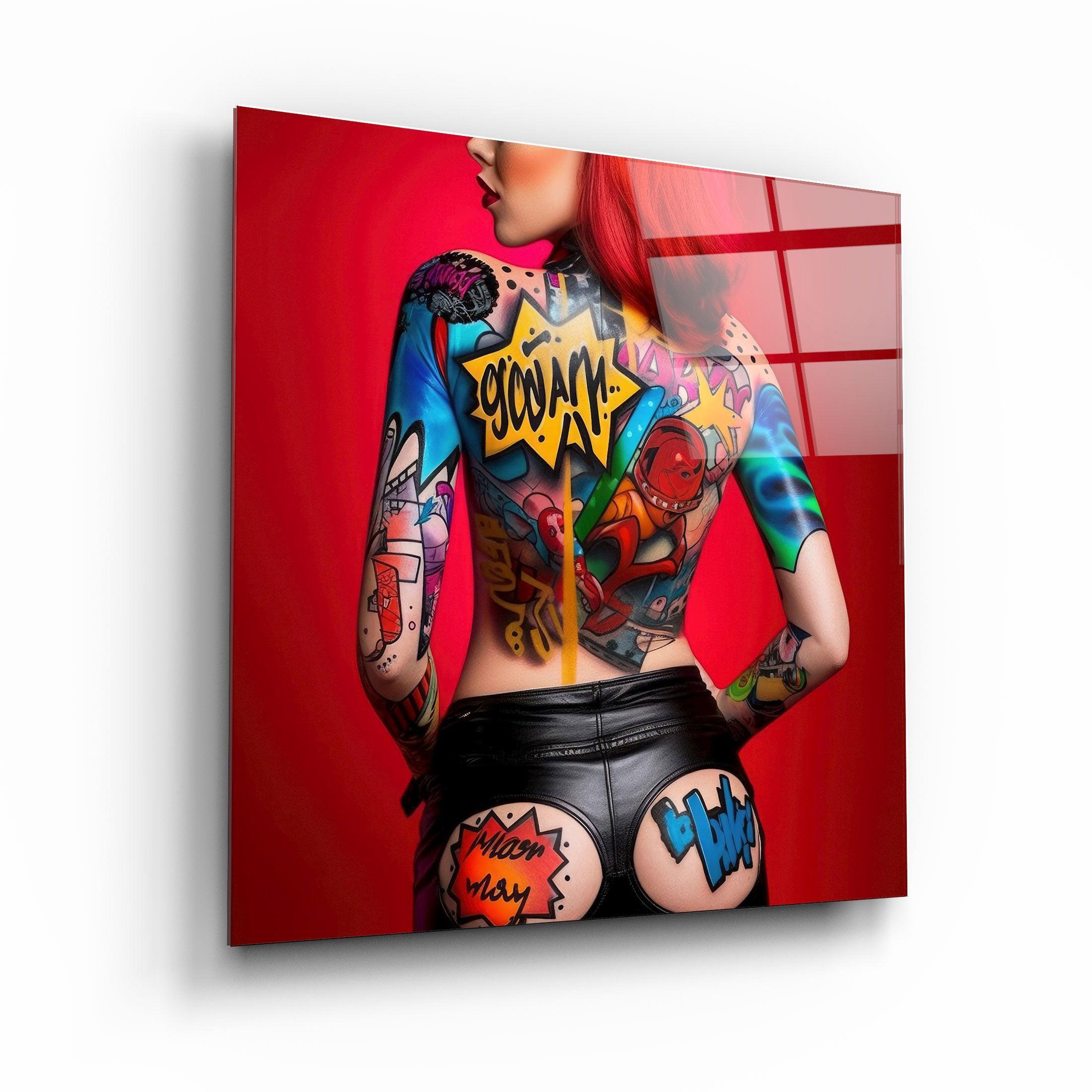 ."Tattooed v6". Designer's Collection Glass Wall Art - ArtDesigna Glass Printing Wall Art