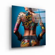 ."Tattooed v1". Designer's Collection Glass Wall Art - ArtDesigna Glass Printing Wall Art