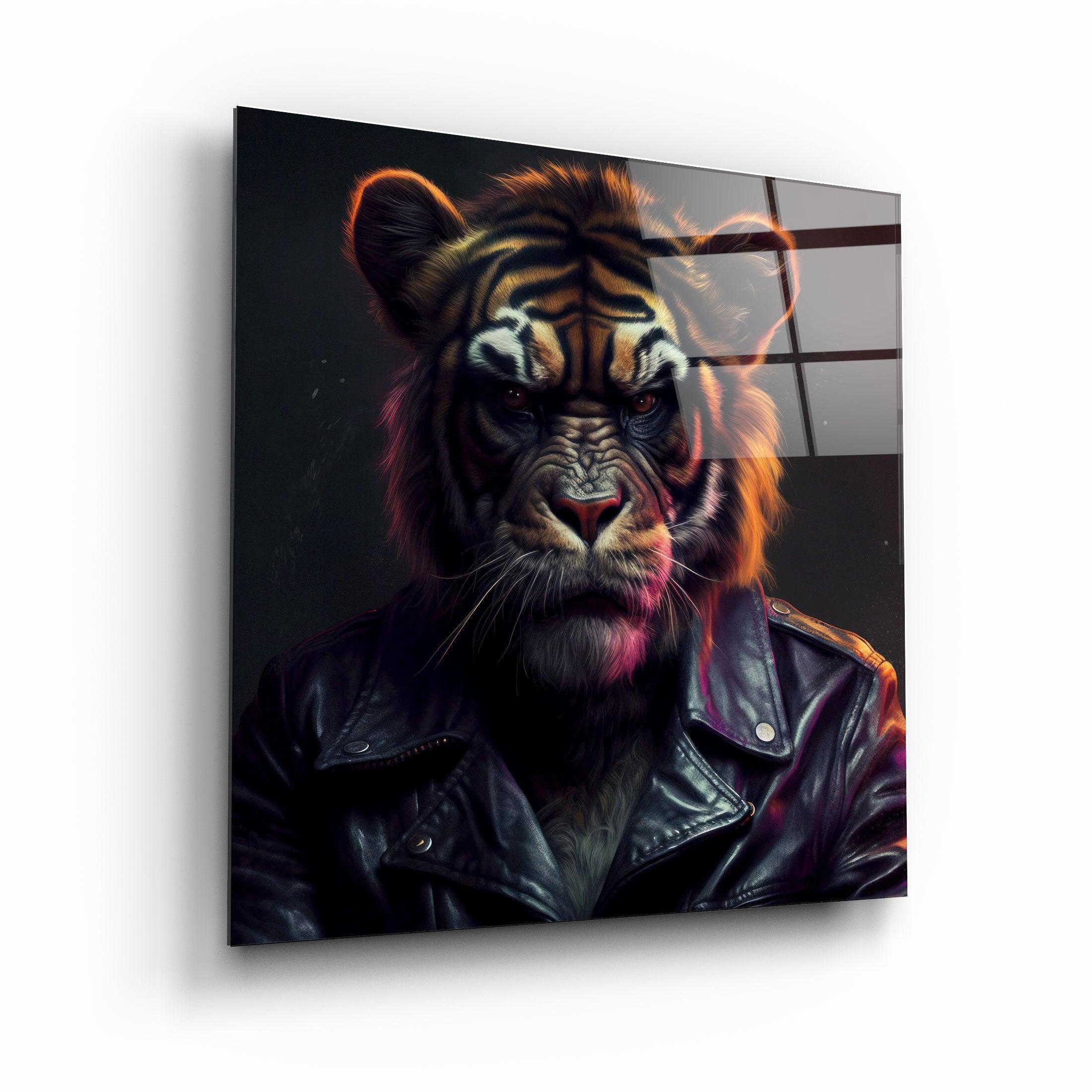 ."Tiger Monkey". Designers Collection Glass Wall Art - ArtDesigna Glass Printing Wall Art