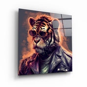 ."Tiger Monkey 2". Designers Collection Glass Wall Art - ArtDesigna Glass Printing Wall Art