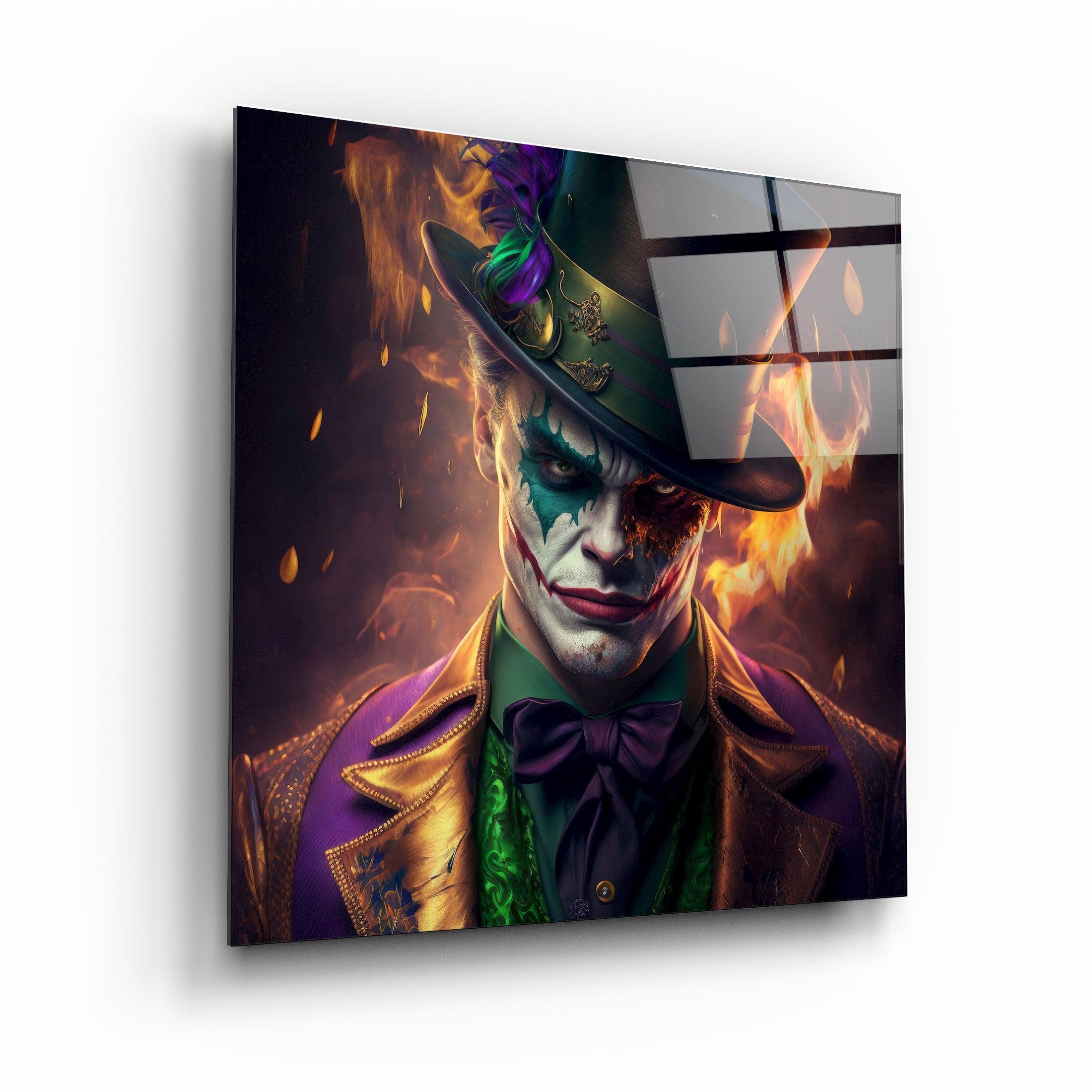 ."Joker of the Dark Side". Secret World Collection Glass Wall Art - ArtDesigna Glass Printing Wall Art