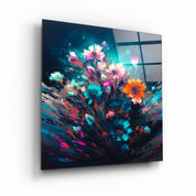 ."Oil Painting Flowers 2". Designers Collection Glass Wall Art - ArtDesigna Glass Printing Wall Art