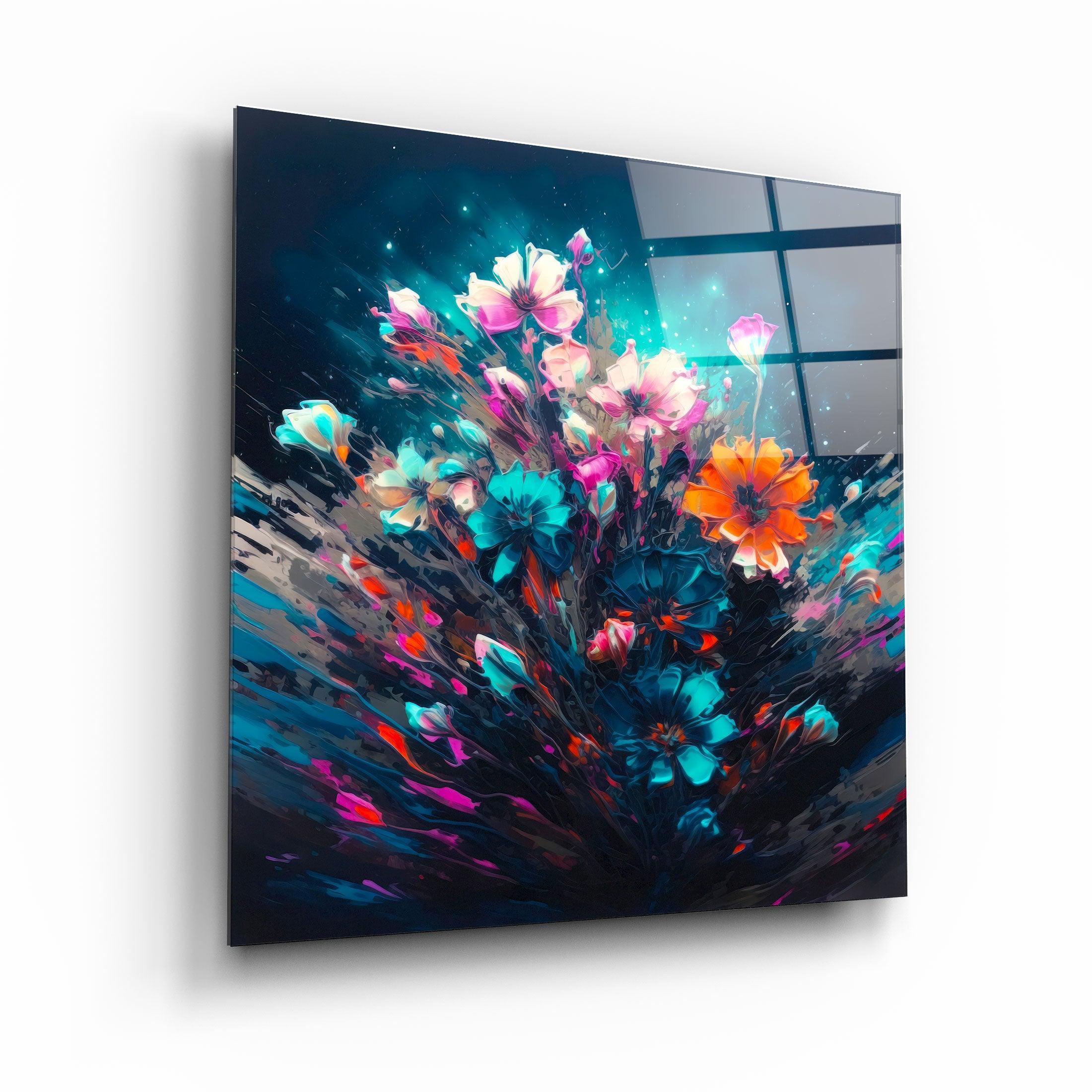 ."Oil Painting Flowers 2". Designers Collection Glass Wall Art - ArtDesigna Glass Printing Wall Art
