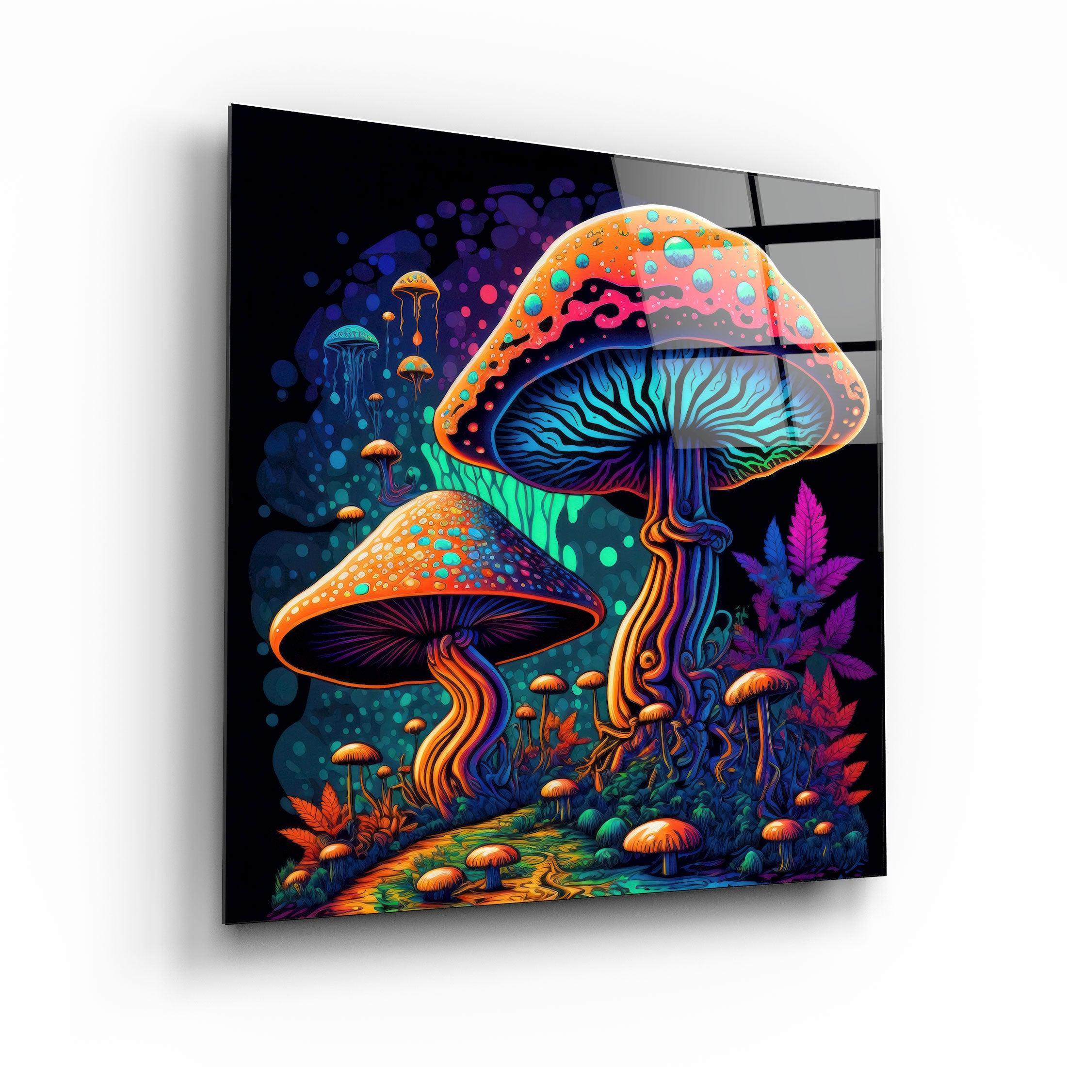 ."Neon Fungies". Designer's Collection Glass Wall Art - ArtDesigna Glass Printing Wall Art