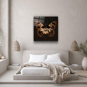 ・"Butterfly Skull"・Designers Collection Glass Wall Art - ArtDesigna Glass Printing Wall Art