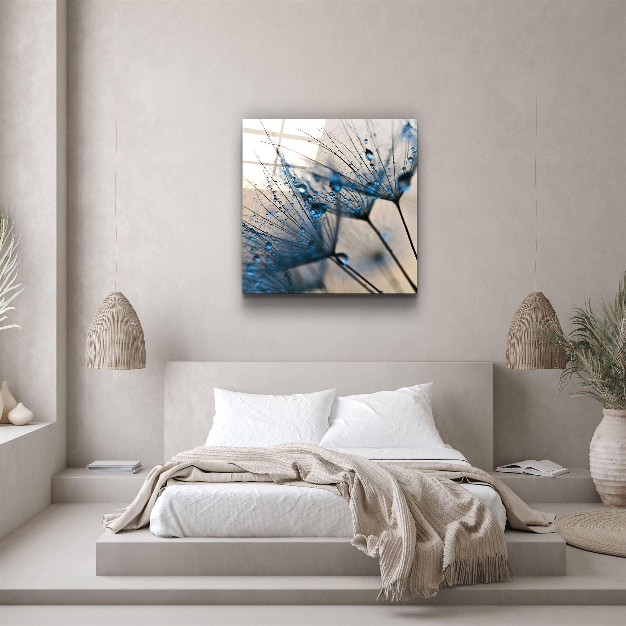 ・"Blue Flower"・Glass Wall Art - ArtDesigna Glass Printing Wall Art