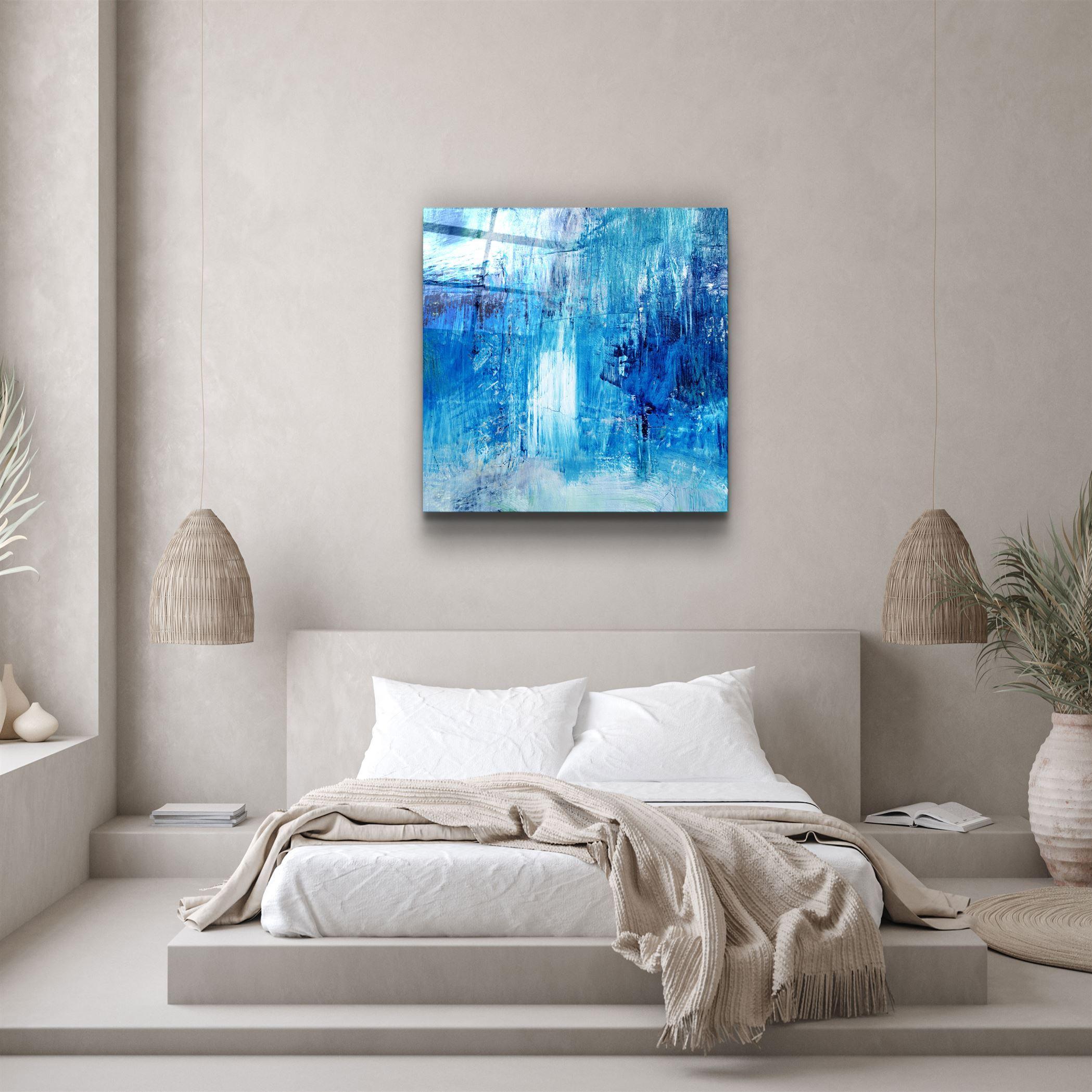 Blue Dreams Abstract | Glass Wall Art - Artdesigna