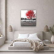 ・"Red Tree"・Glass Wall Art - ArtDesigna Glass Printing Wall Art