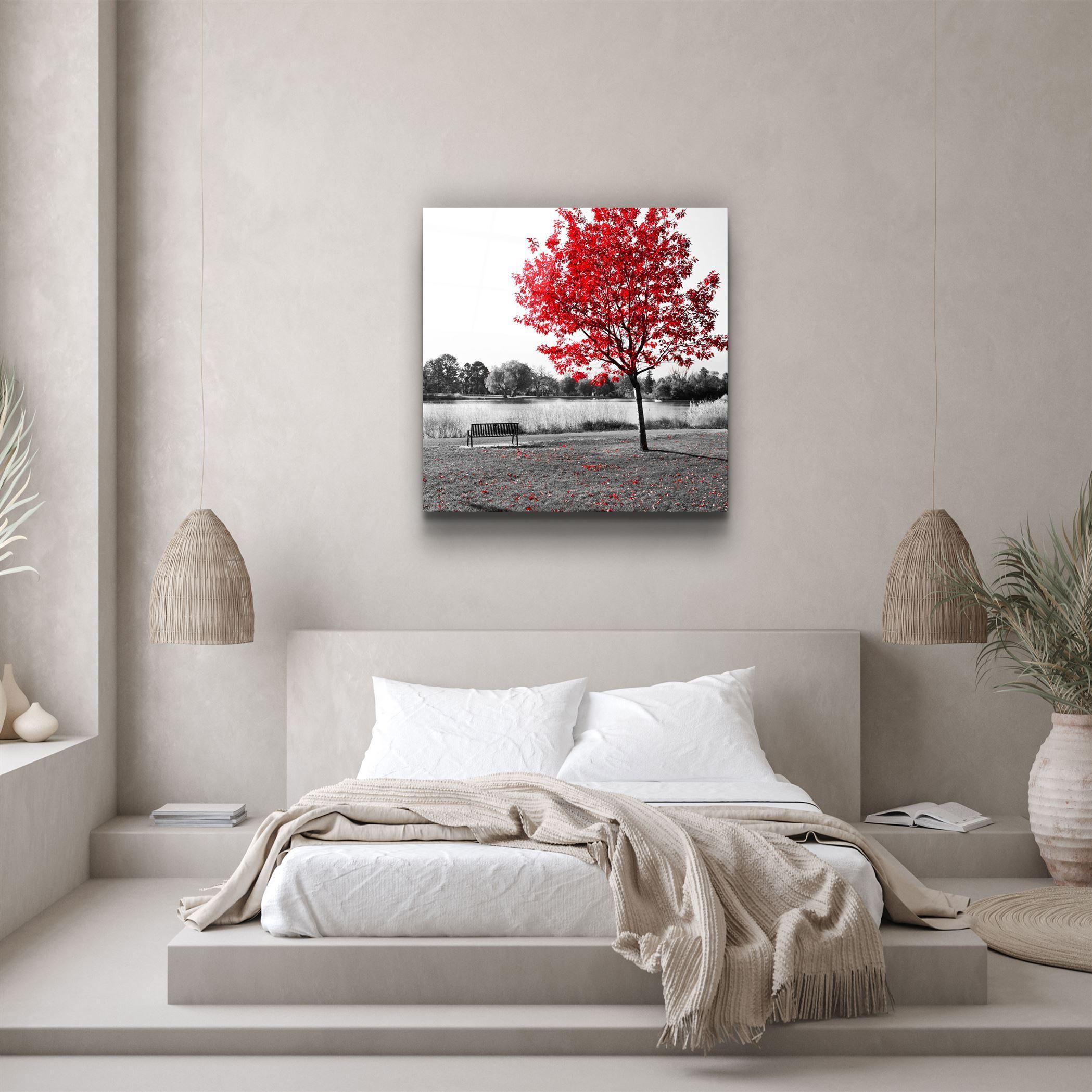 ・"Red Tree"・Glass Wall Art - ArtDesigna Glass Printing Wall Art