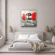 ・"Red Window"・Glass Wall Art - ArtDesigna Glass Printing Wall Art