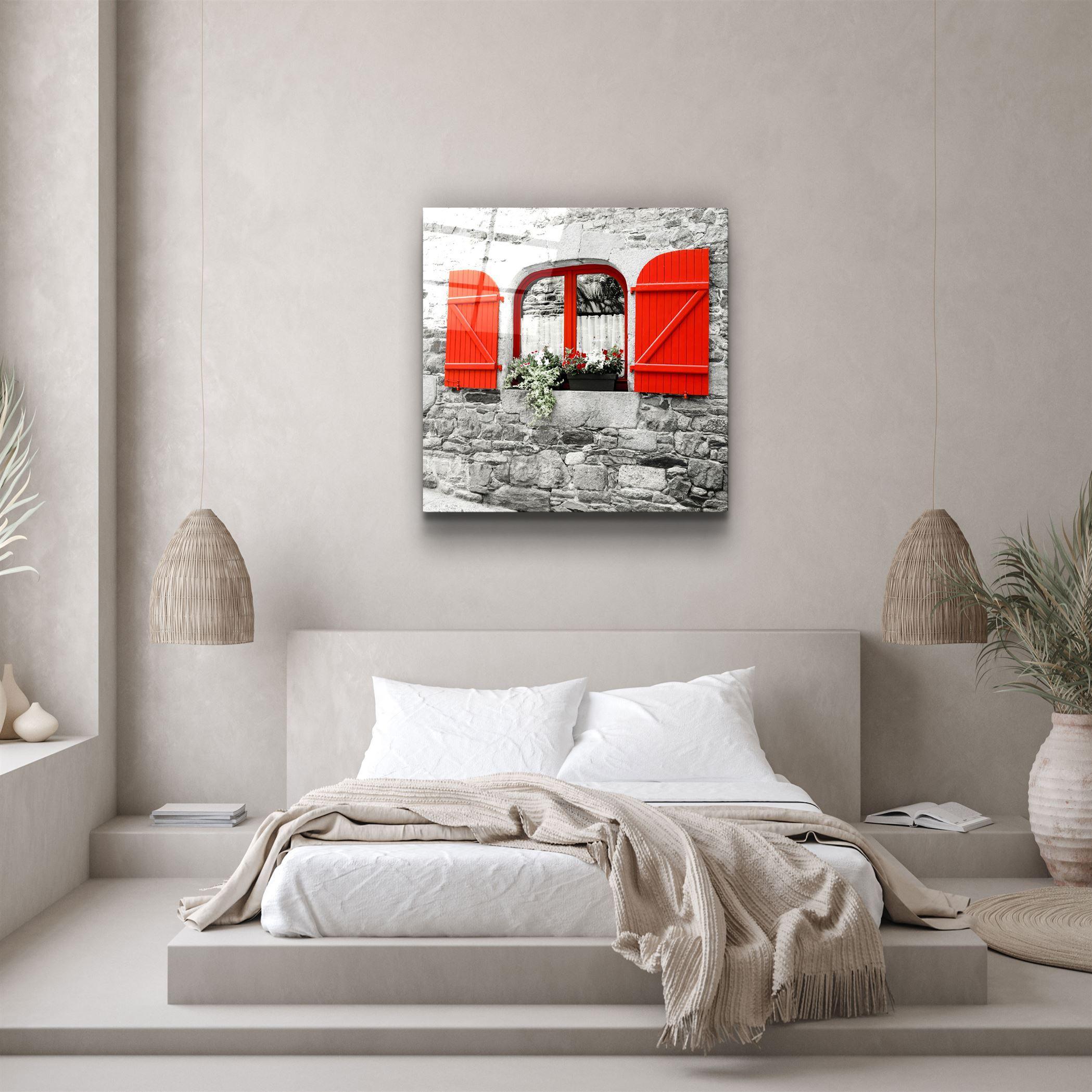 ・"Red Window"・Glass Wall Art - ArtDesigna Glass Printing Wall Art