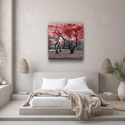 ・"Red Tree"・Glass Wall Art - ArtDesigna Glass Printing Wall Art