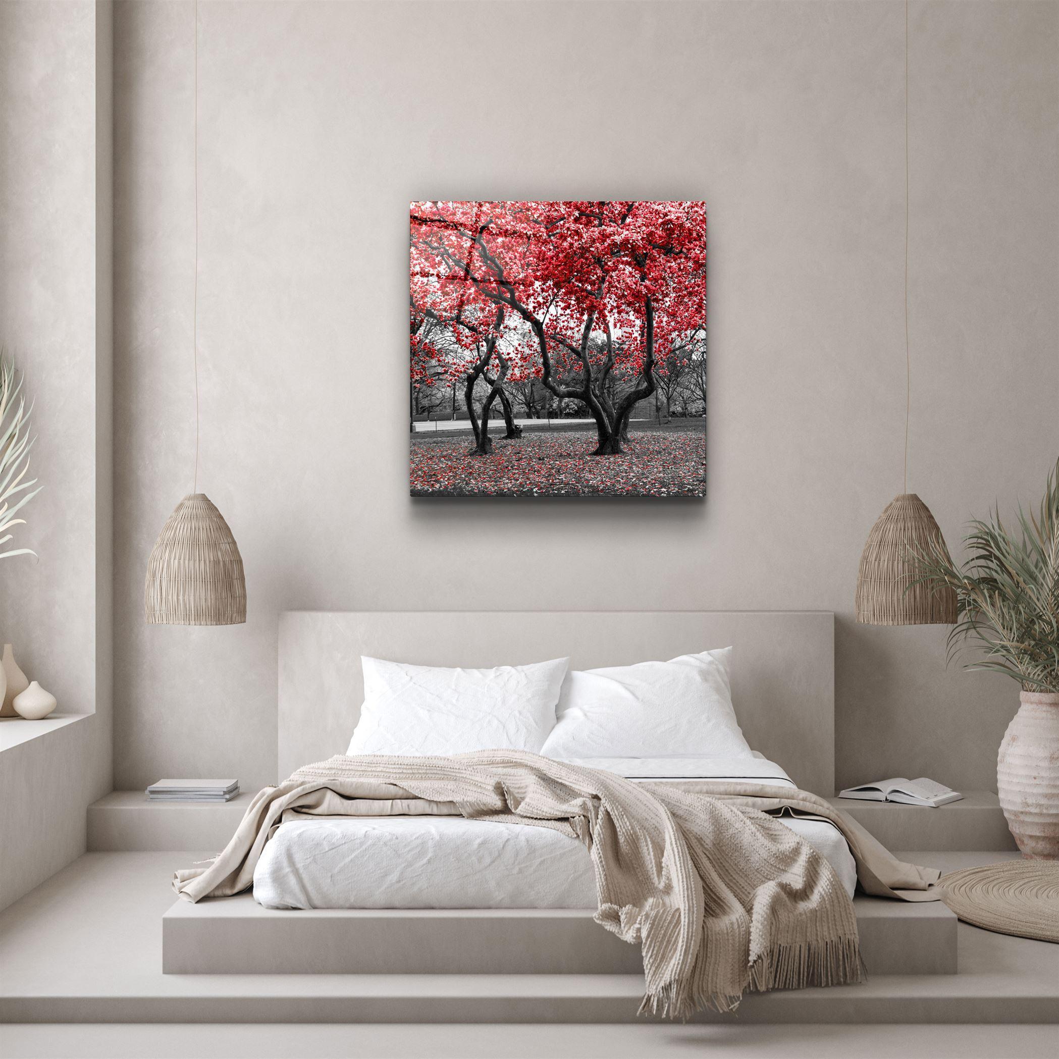 ・"Red Tree"・Glass Wall Art - ArtDesigna Glass Printing Wall Art
