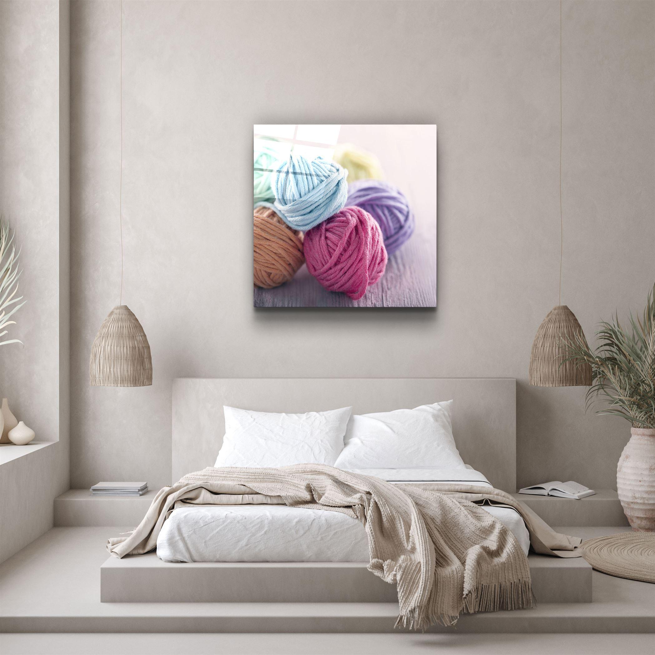 ・"Colored Yarn Balls"・Glass Wall Art - ArtDesigna Glass Printing Wall Art
