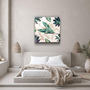 ・"Tropical Leaves"・Glass Wall Art - ArtDesigna Glass Printing Wall Art