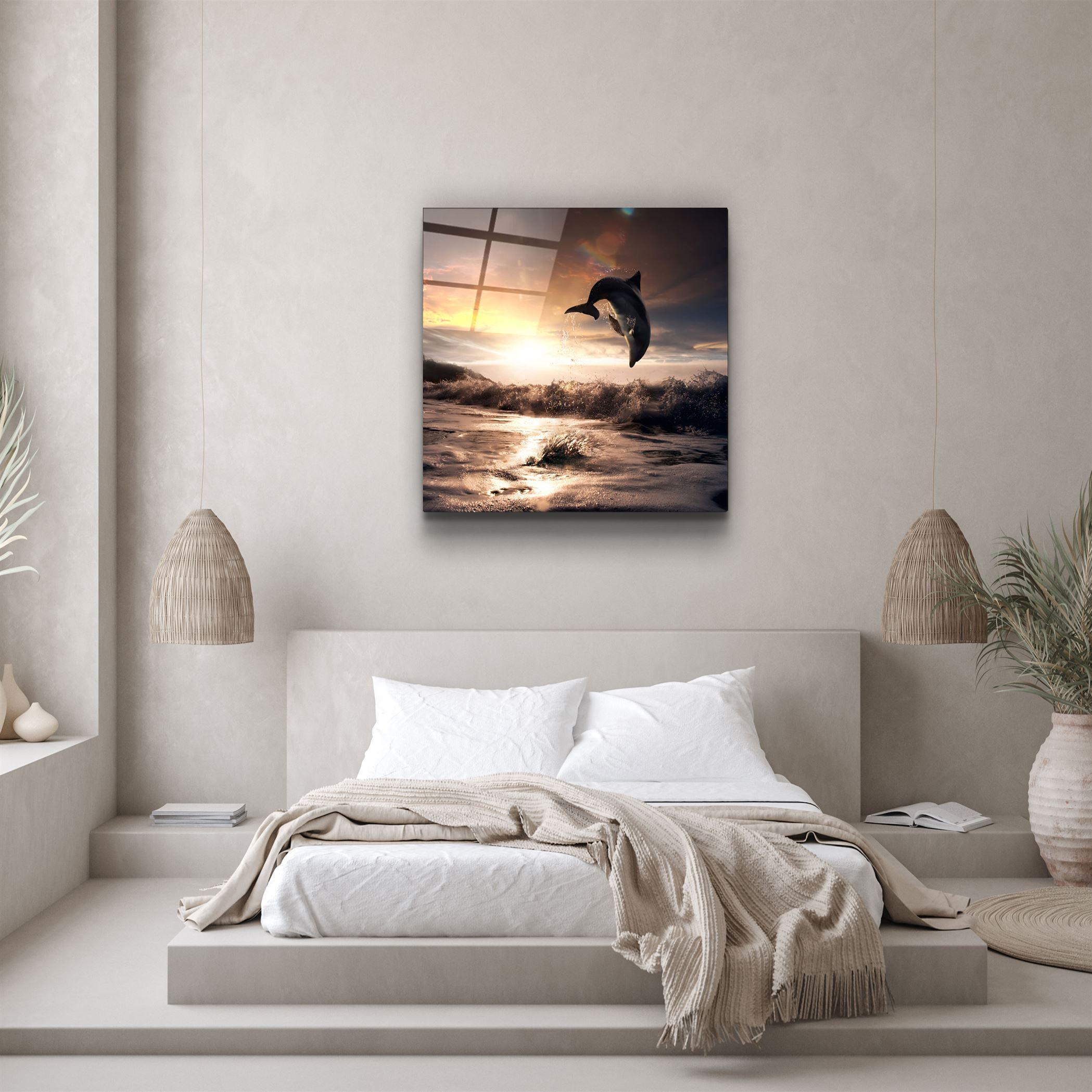 ・"Dolphin"・Glass Wall Art - ArtDesigna Glass Printing Wall Art