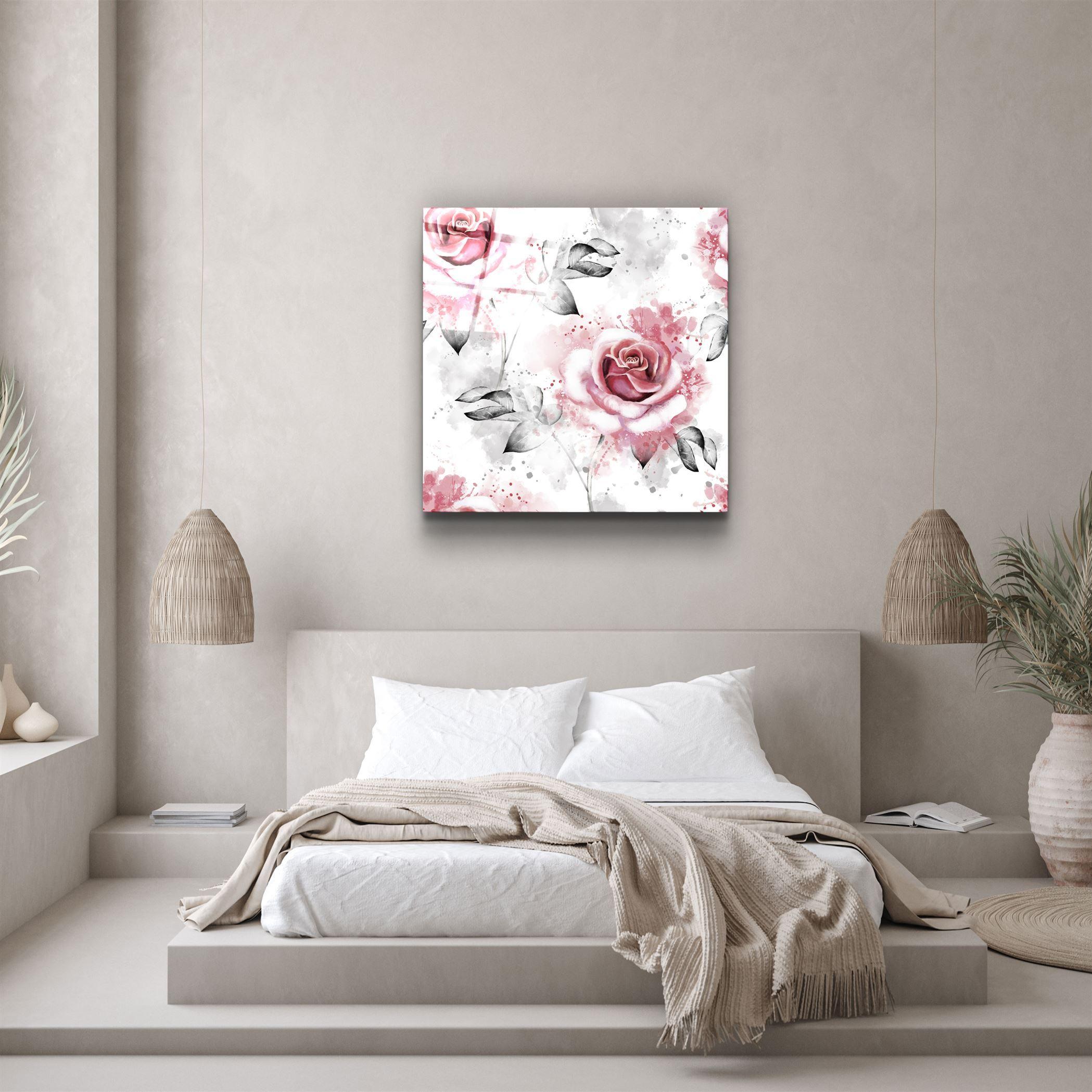 ・"Pink rose"・Glass Wall Art - ArtDesigna Glass Printing Wall Art
