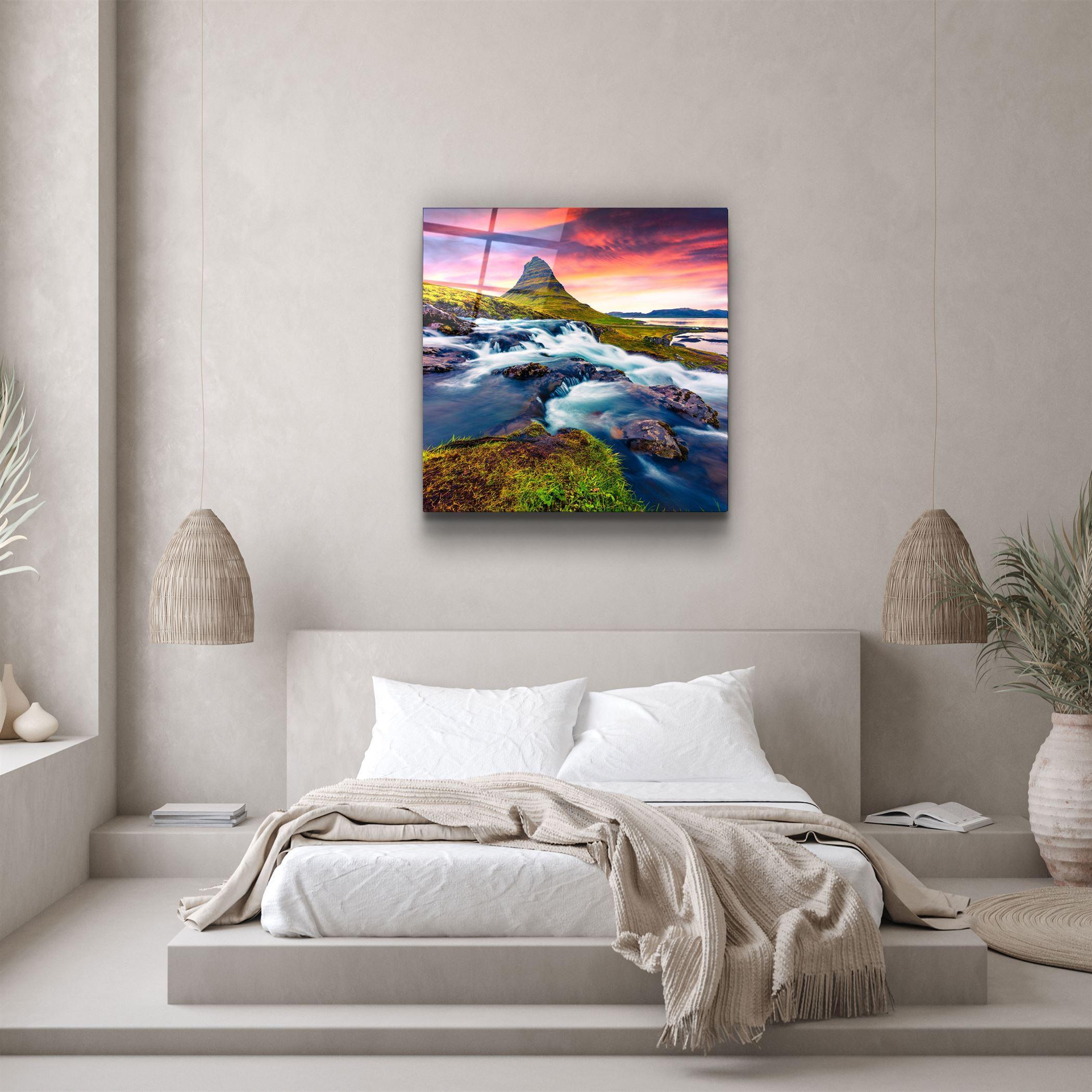 ・"Mountain River Landscape"・Glass Wall Art - ArtDesigna Glass Printing Wall Art