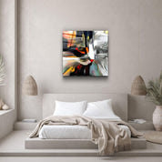 ・"Abstract Cat"・Glass Wall Art - ArtDesigna Glass Printing Wall Art