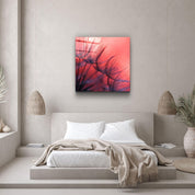 ・"Flower & Sunset"・Glass Wall Art - ArtDesigna Glass Printing Wall Art
