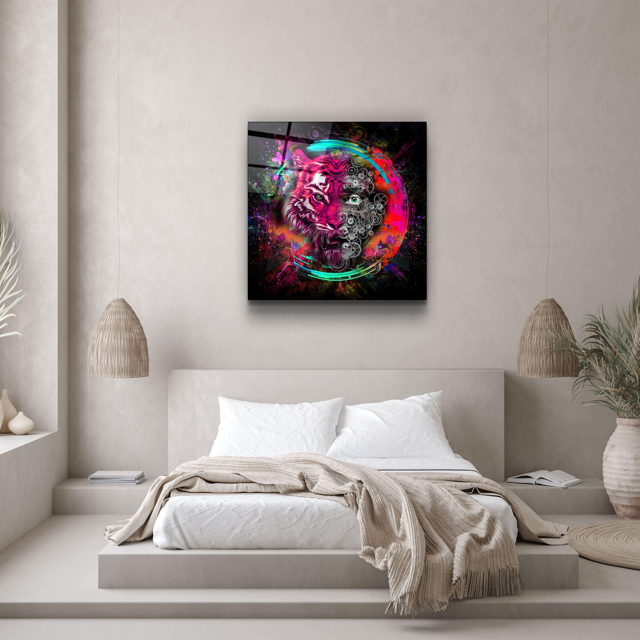 ・"Abstract Tiger"・Glass Wall Art - ArtDesigna Glass Printing Wall Art