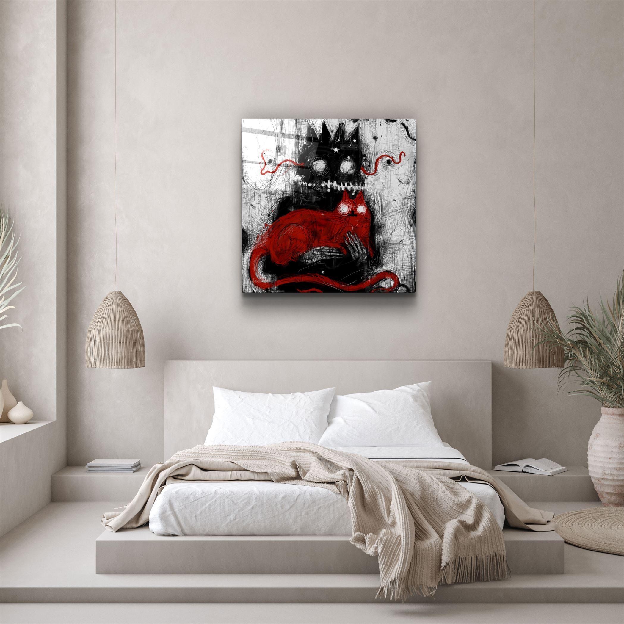 ・"Abstract Cat"・Glass Wall Art - ArtDesigna Glass Printing Wall Art