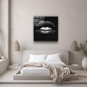 ・"Black Lips"・Glass Wall Art - ArtDesigna Glass Printing Wall Art
