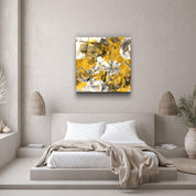 ・"Yellow Flowers"・Glass Wall Art - ArtDesigna Glass Printing Wall Art