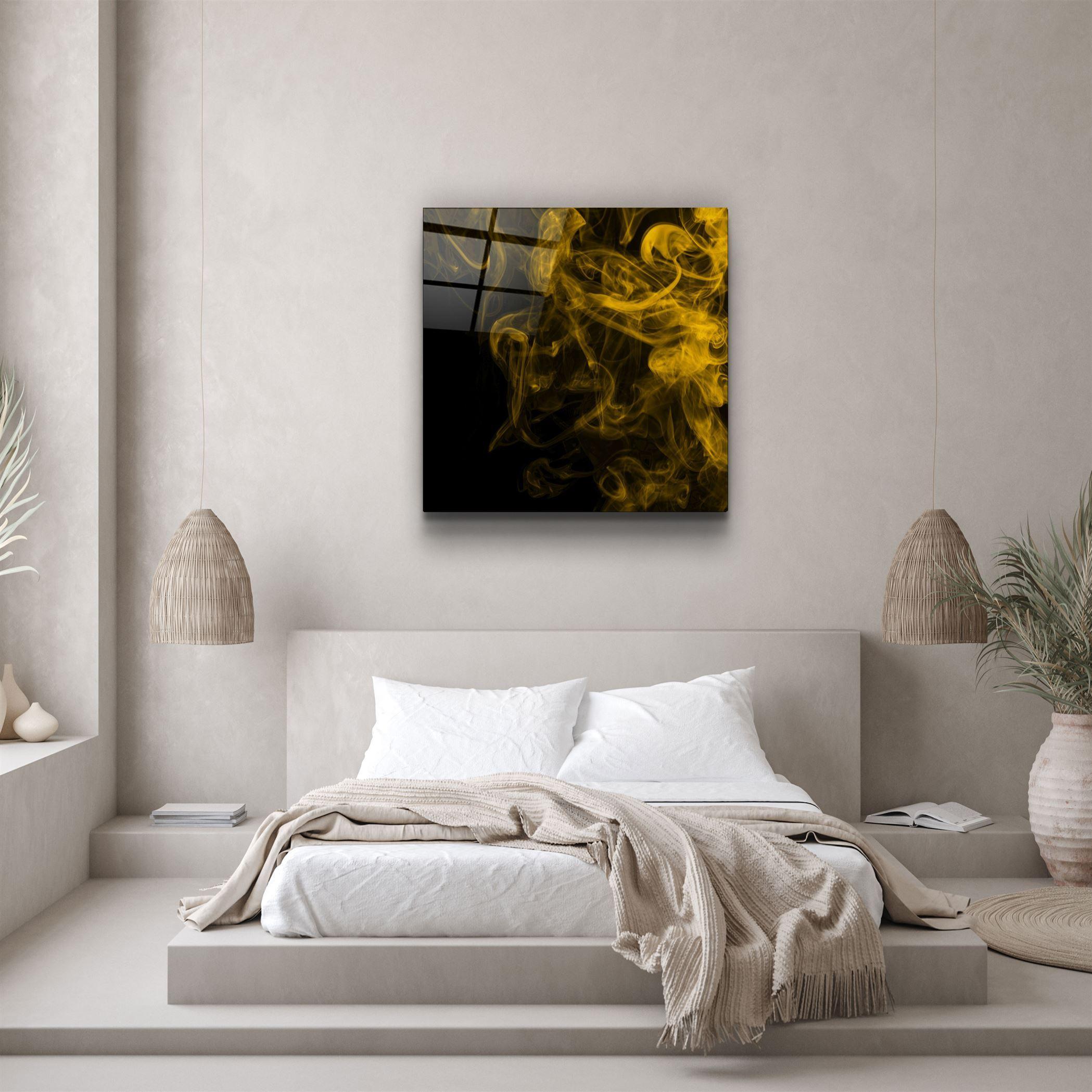 ・"Yellow Smoke"・Glass Wall Art - ArtDesigna Glass Printing Wall Art