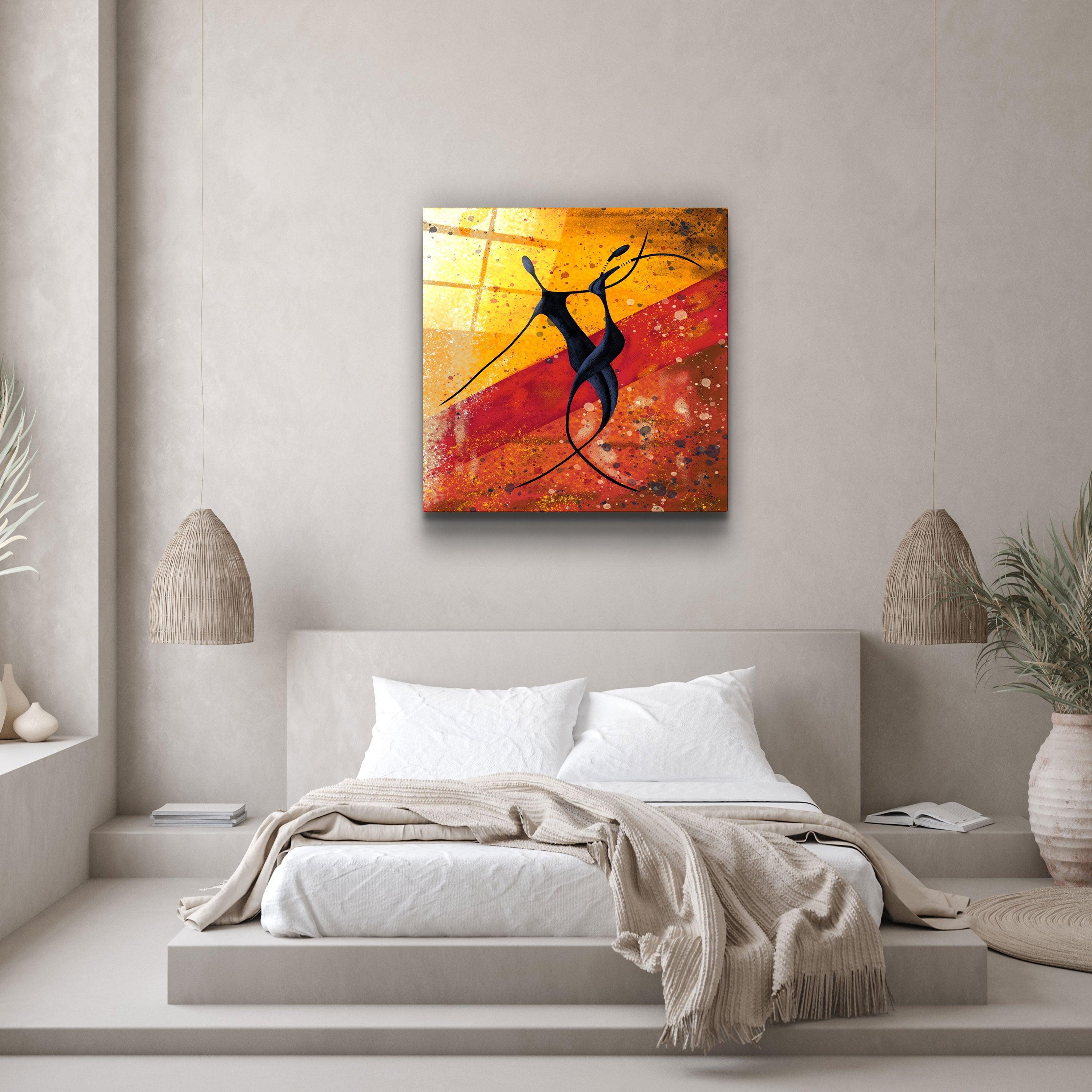 ・"Abstract Dancers"・Glass Wall Art - ArtDesigna Glass Printing Wall Art