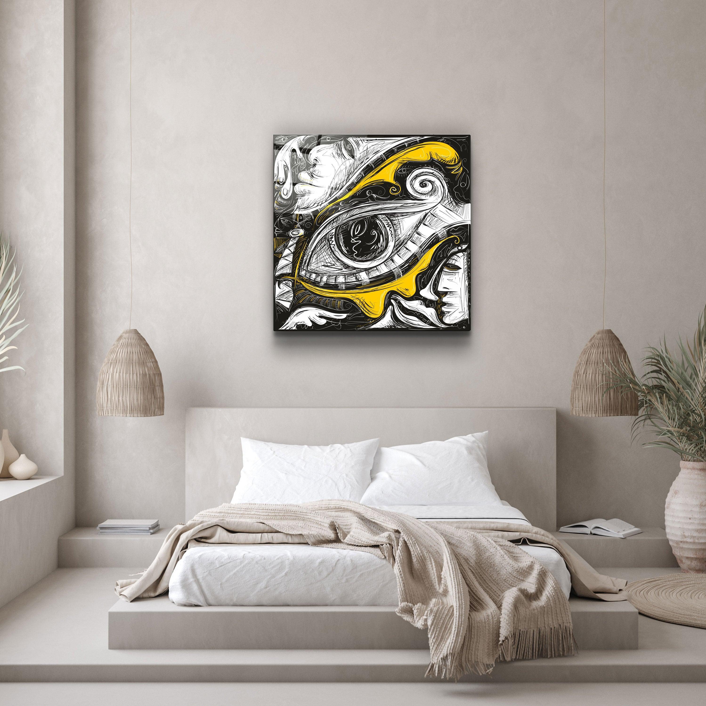 ・"Abstract Faces and Eyes"・Glass Wall Art - ArtDesigna Glass Printing Wall Art